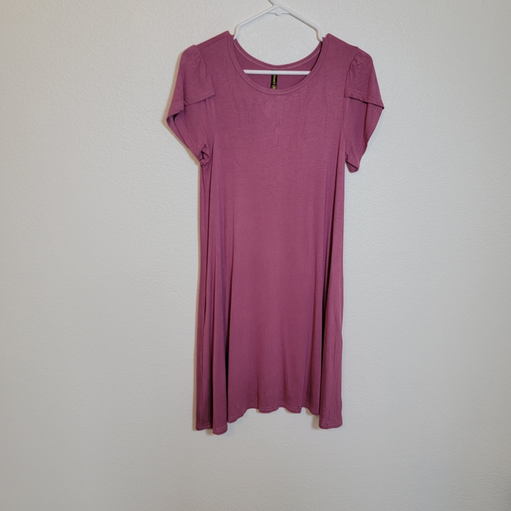 HotGift Mauve Knee Length Swing Dress Sz M NWT